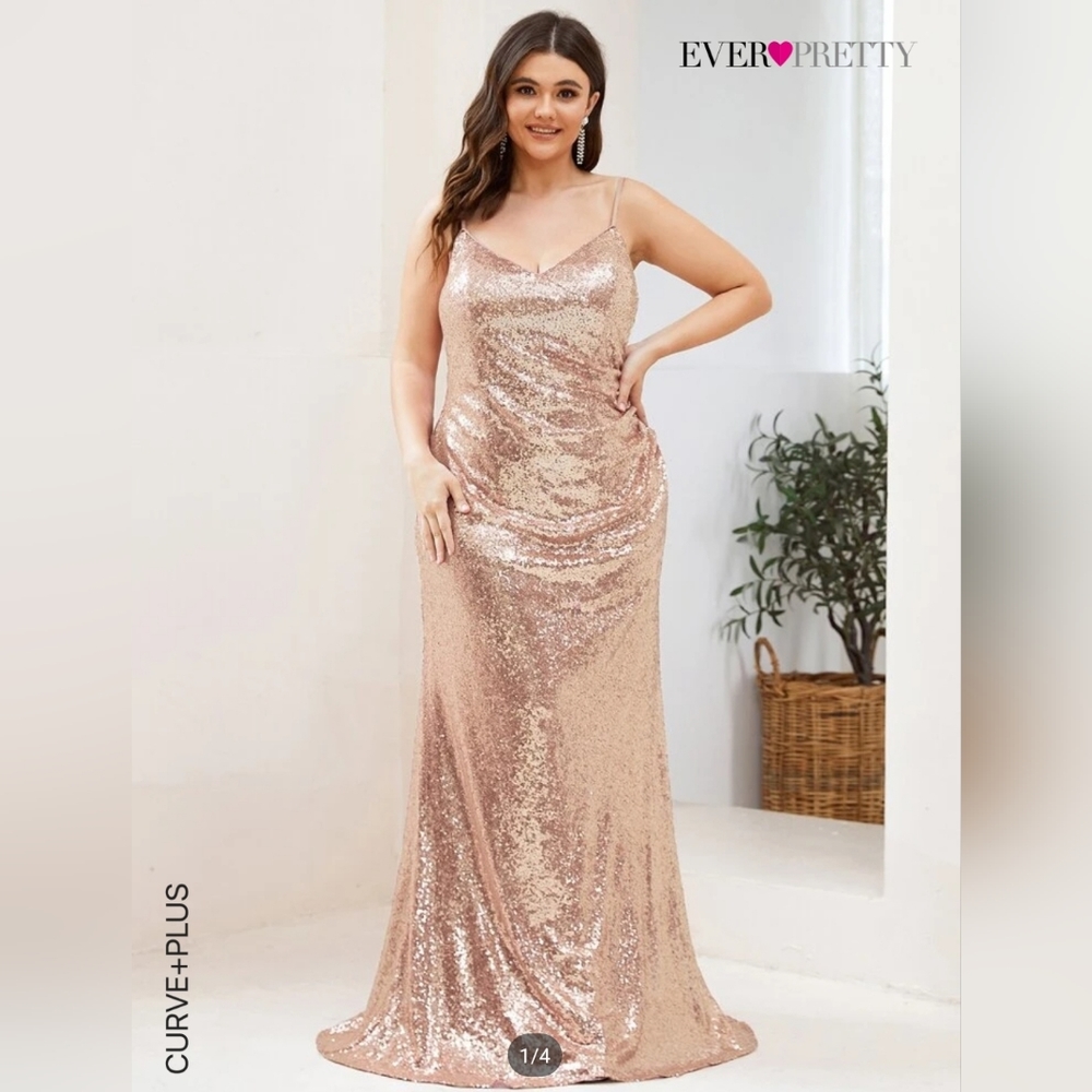 Ever-Pretty Champagne Sequin Dress 3x (18)
